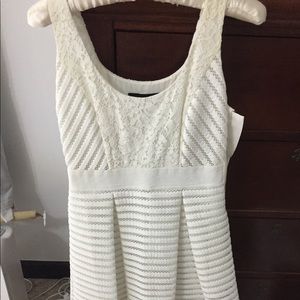 White Eyelet Pleated Dress